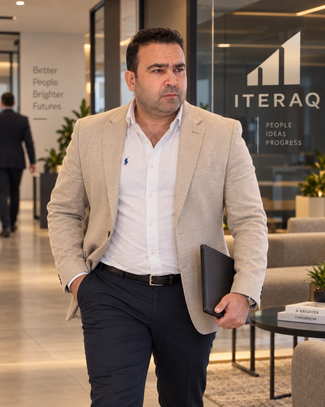 ITERAQ founder walking through the office